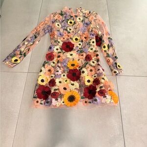 Finesse Red and Orange Long Sleeve Sheath Dress